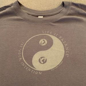 Women's Yoga T-shirt: Set Your Intention - Gray-XL